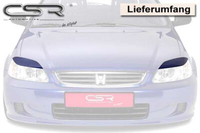 Paupières de phares avants (la paire) pour Honda Civic 6 hatchback / berline EJ / EK (3/99-2001) - Fabriqué en ABS (à peindre)