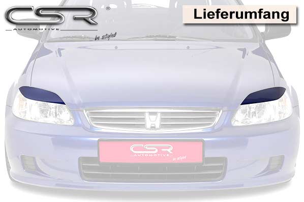 Paupières de phares avants (la paire) pour Honda Civic 6 hatchback / berline EJ / EK (3/99-2001) - Fabriqué en ABS (à peindre)