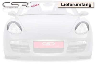 Paupières de phares avants (la paire) pour Porsche Boxster 987 / Cayman toutes carrosseries (2004-02/2009) - Fabriqué en ABS (à peindre)