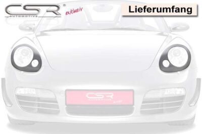 Paupières de phares avants (la paire) pour Porsche Boxster 987 / Cayman toutes carrosseries (2004-2009) - Fabriqué en ABS (à peindre)