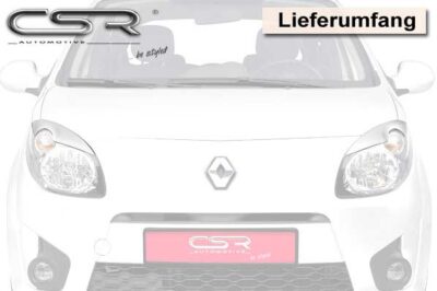 Paupières de phares avants (la paire) pour Renault Twingo toutes carrosseries (2007-2012) - Fabriqué en ABS (à peindre)