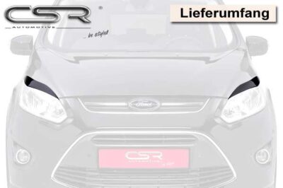 Paupières de phares avants (la paire) pour Ford C-Max / Grand C-Max toutes carrosseries (12/2010 - 03/2015) - Fabriqué en ABS (à peindre)
