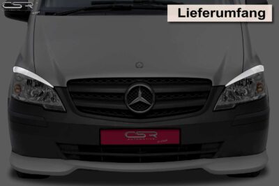 Paupières de phares avants (la paire) pour Mercedes Benz Viano / Vito W639 V639 toutes carrosseries (10/2010-2014) - Fabriqué en ABS (à peindre)