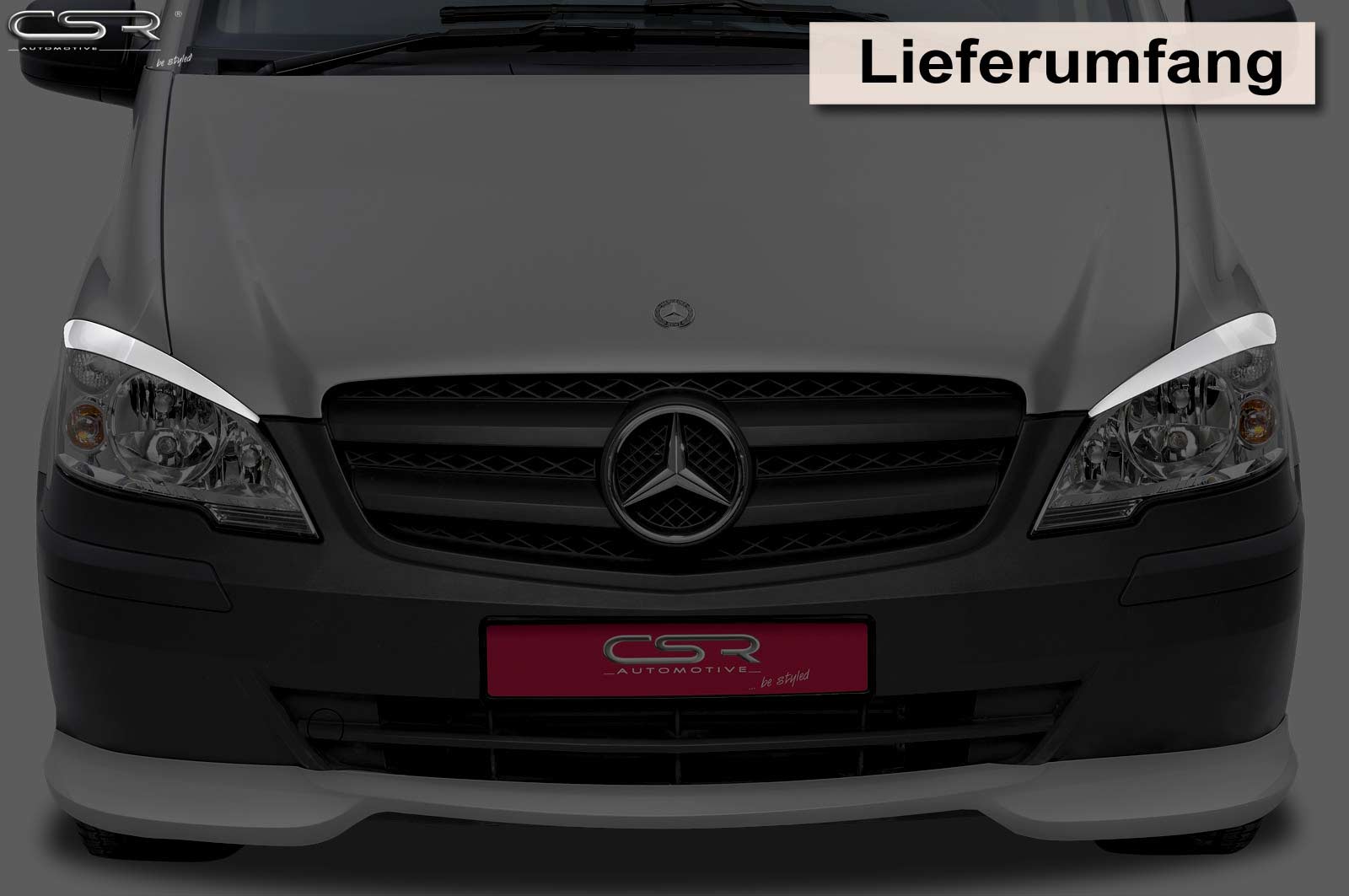 Paupières de phares avants (la paire) pour Mercedes Benz Viano / Vito W639 V639 toutes carrosseries (10/2010-2014) - Fabriqué en ABS (à peindre)