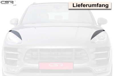 Paupières de phares avants (la paire) pour Porsche Macan toutes carrosseries (depuis 2014) - Fabriqué en ABS (à peindre)