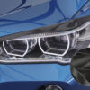 Paupières de phares avants (la paire) pour BMW X1 F48 toutes carrosseries (depuis 2015) - Fabriqué en ABS glossy (Noir brillant)