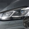 Paupières de phares avants (la paire) pour VW Golf 7 toutes carrosseries (04/2017-2021) - Fabriqué en ABS glossy (Noir brillant)