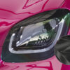 Paupières de phares avants (la paire) pour Smart Fortwo 453 / EQ Fortwo uniquement pour les phares à LED (depuis 2019) - Fabriqué en ABS glossy (Noir brillant)