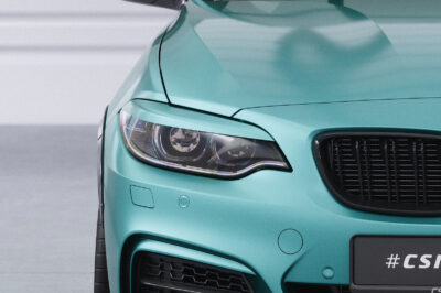 Paupières de phares avants (la paire) pour BMW Série 2 F22 / F23 / F87 toutes carrosseries (11/2013-07/2021) - Fabriqué en ABS glossy (Noir brillant)