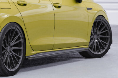 Bas de caisse (la paire) pour VW Golf 8 (Typ CD) GTI / GTD / GTE / R-Line / sauf break (depuis 2019) - Fabriqué en ABS (6 finitions au choix)